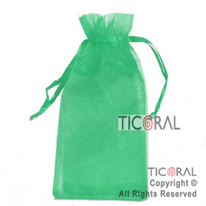 BOLSA VERDE ORGANZA 25X15CM HS2628-20 x 1